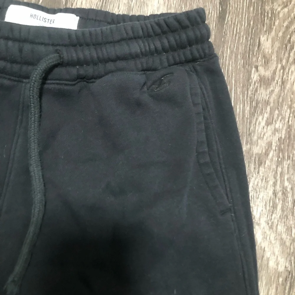 Hollister Black Joggers with Zipper Pockets & Embroidered Logo - Size S